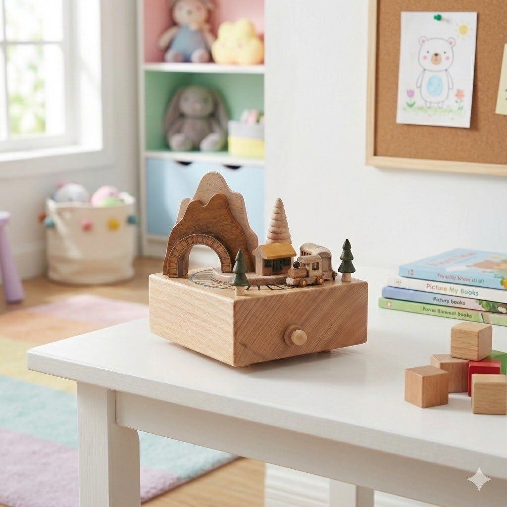 Wooden Miniature Scene Music Box