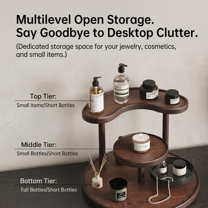 Tiered Wooden Countertop Organizer
