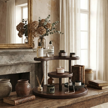 Tiered Wooden Countertop Organizer