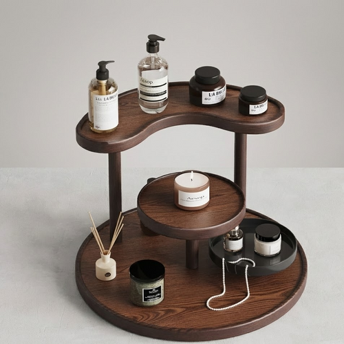 Tiered Wooden Countertop Organizer