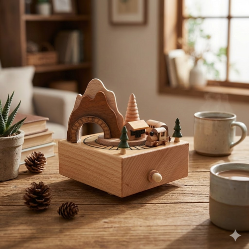 Wooden Miniature Scene Music Box