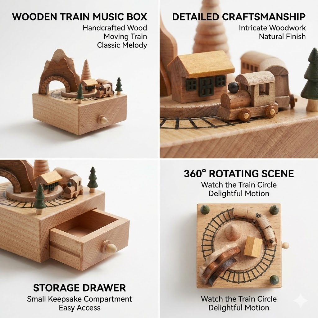 Wooden Miniature Scene Music Box