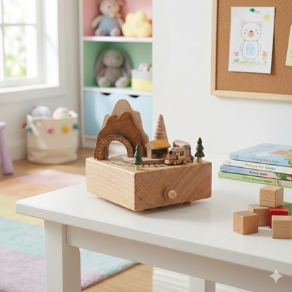 Wooden Miniature Scene Music Box
