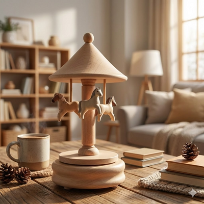 Wooden Carousel Music Box