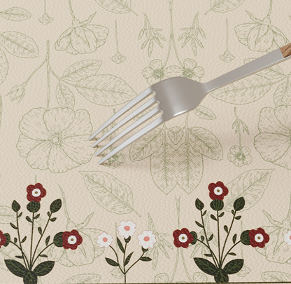 Floral Linen-Style Tablecloth