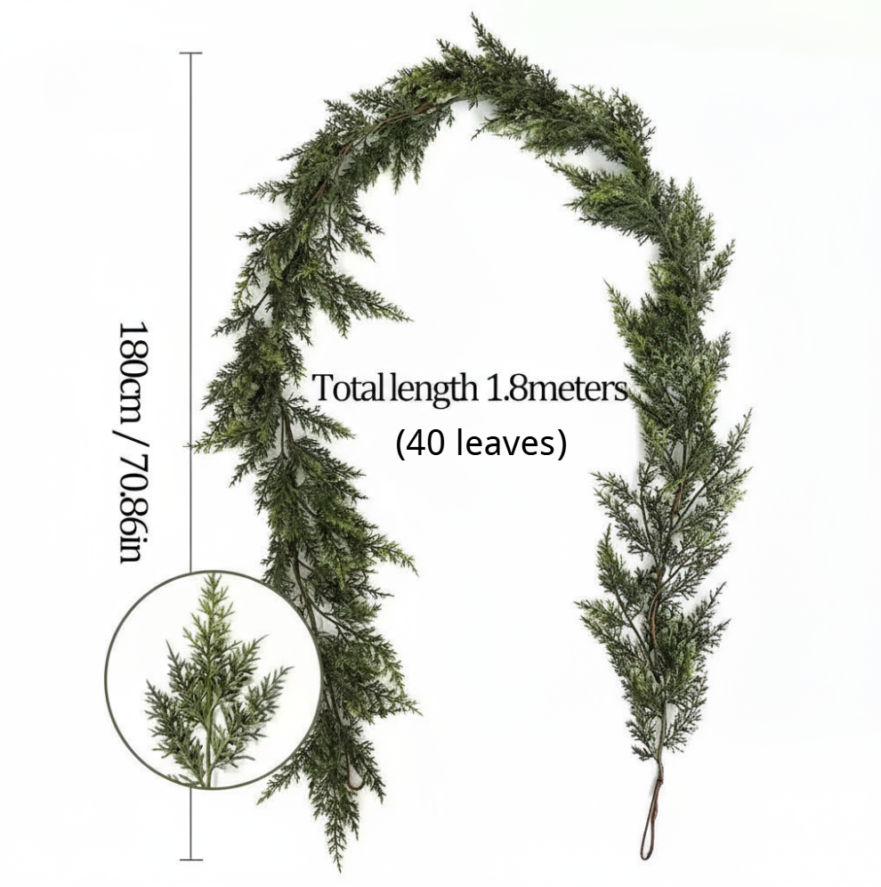 🎄Christmas Sale - GREAT Price 🎁 Realistic Christmas Cedar Garland for Holiday Decor