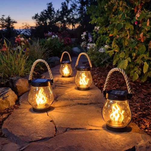 Halloween Sale 49% OFF 🎃 Kaliiqo™ – Flickering Flame Solar Lantern Outdoor Lights