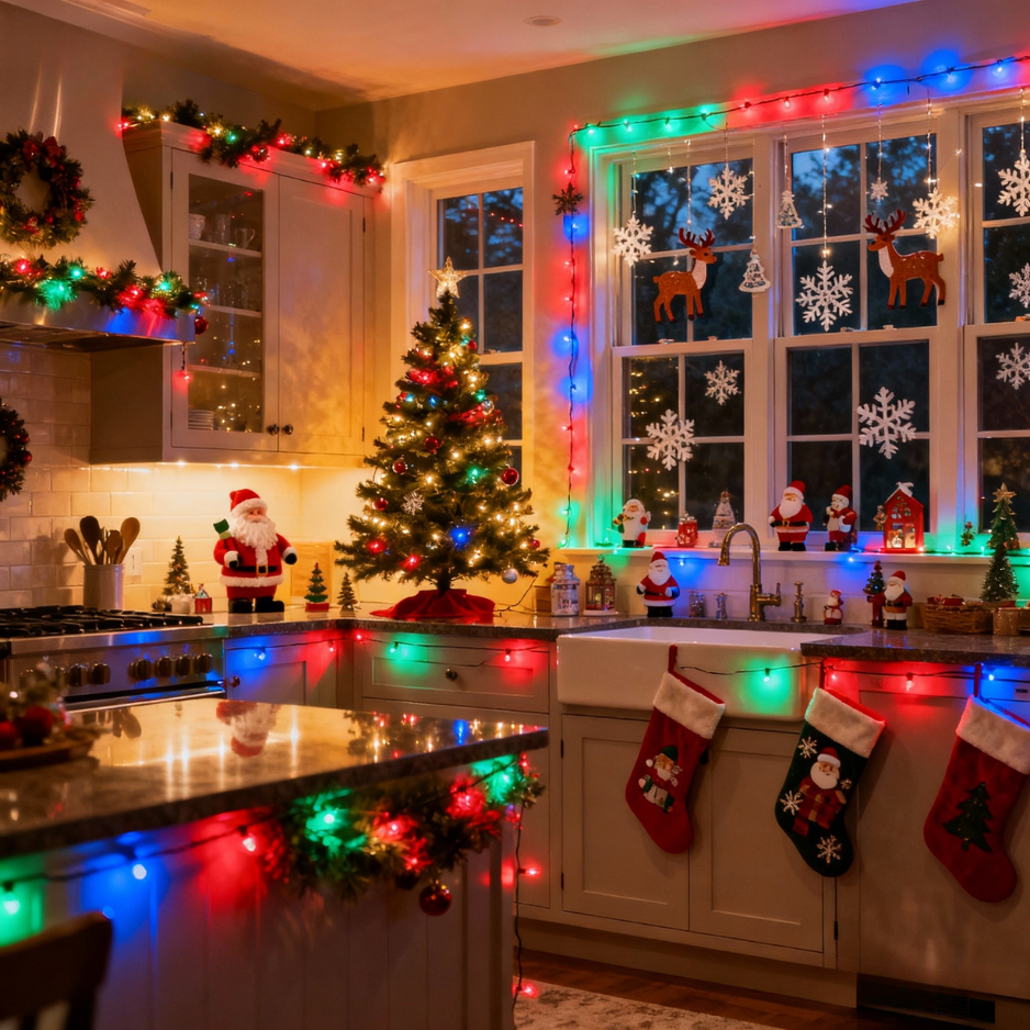 90s Retro Christmas Curtain Lights💡