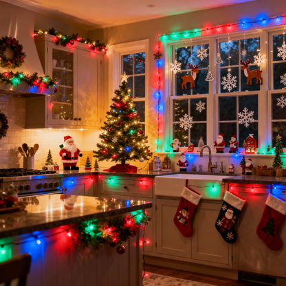 90s Retro Christmas Curtain Lights💡