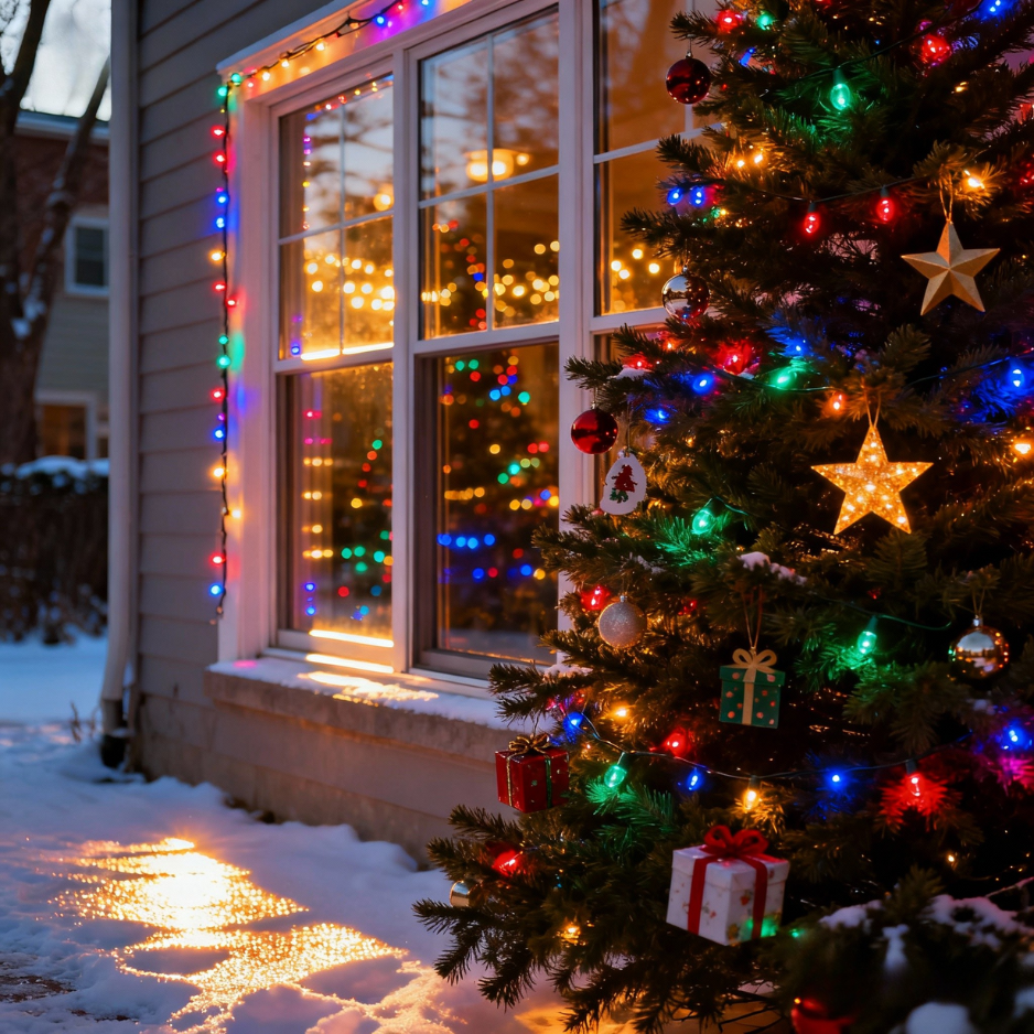 90s Retro Christmas Curtain Lights💡
