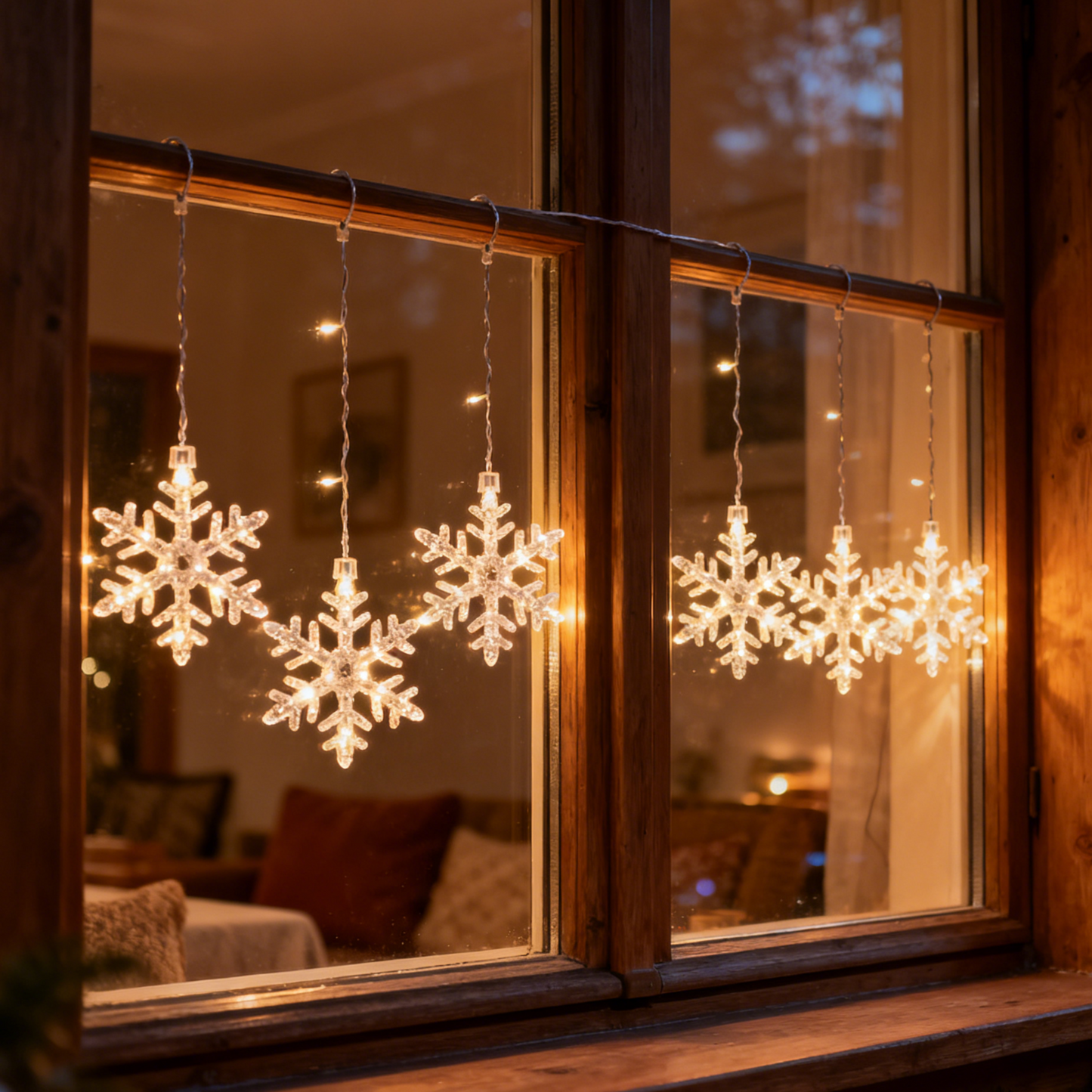 ED Snowflake Window String Lights