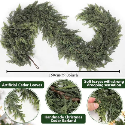 🎄Christmas Sale - GREAT Price 🎁 Realistic Christmas Cedar Garland for Holiday Decor