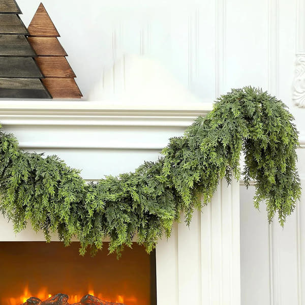 🎄Christmas Sale - GREAT Price 🎁 Realistic Christmas Cedar Garland for Holiday Decor